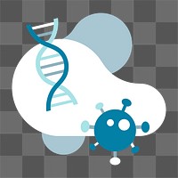 Covid 19 ultrastructure png sticker, DNA, transparent background