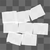 Png tissue paper sheets sticker, white design, transparent background