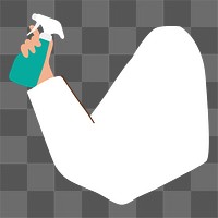 Png hand holding spray bottle sticker, transparent background