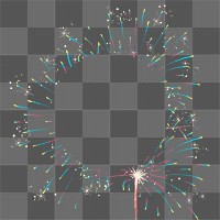 Fireworks frame png sticker, transparent background