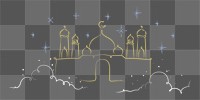 Ramadan mosque illustration png sticker, transparent background