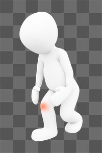 Knee pain png 3D sticker, transparent background