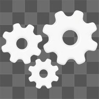 3D gears png clipart, business collaboration illustration on transparent background