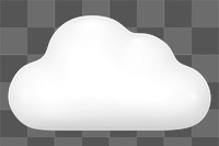 Cloud storage png icon sticker, 3D rendering, transparent background