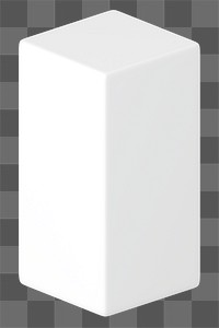 3D white cuboid png, geometric shape clipart, transparent background