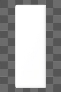 3D white rectangle png geometric clipart, transparent background