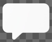 PNG 3D white speech bubble, communication clipart, transparent background