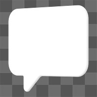 PNG 3D white speech bubble, communication clipart, transparent background