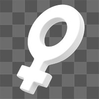 Female gender symbol png 3D sticker, transparent background 