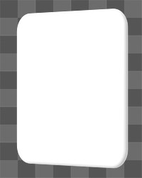 3D white badge png square clipart, transparent background