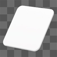 3D white badge png square clipart, transparent background