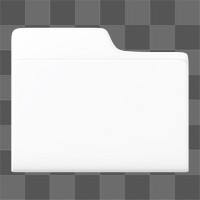 3D white folder png data storage icon, transparent background