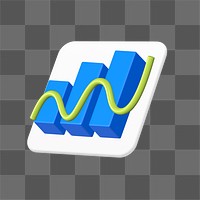 Positive graph png sticker, 3D business illustration, transparent background 