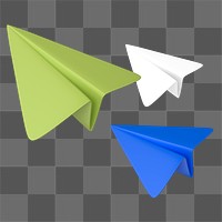 Paper planes png sticker, 3D business illustration, transparent background 