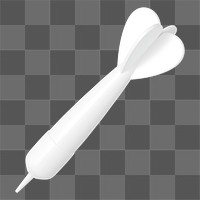 White 3D dart png sticker, transparent background