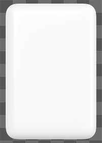 White bar shape png 3D rendered sticker, transparent background