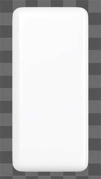 White bar shape png 3D rendered sticker, transparent background