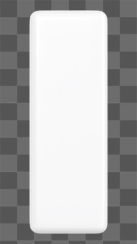 White bar shape png 3D rendered sticker, transparent background