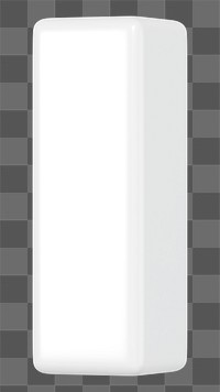 White bar shape png 3D rendered sticker, transparent background