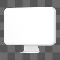 Minimal 3d computer png sticker, transparent background