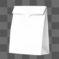 White paper bag png, eco product packaging sticker, transparent background