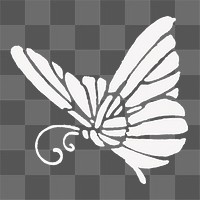 White butterfly png vintage animal sticker, transparent background, remixed by rawpixel