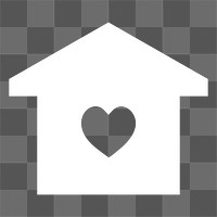 Home icon png sticker, heart, healthcare graphic, transparent background