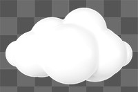 White cloud png sticker, 3D illustration, weather graphic