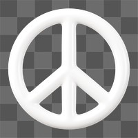 Peace icon  png sticker, 3D minimal illustration, transparent background