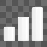 Pillar bar graph png 3D rendered sticker, transparent background