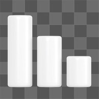 Pillar bar graph png 3D rendered sticker, transparent background