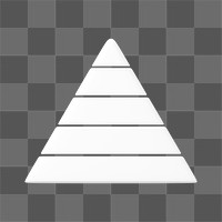 White pyramid graph png 3D shape sticker, transparent background