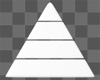 White pyramid graph png 3D shape sticker, transparent background