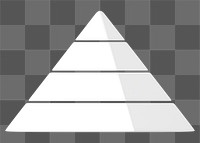 Pyramid chart graph png 3D shape sticker, transparent background