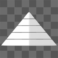 Pyramid chart graph png 3D shape sticker, transparent background