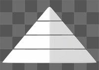 Pyramid chart graph png 3D shape sticker, transparent background