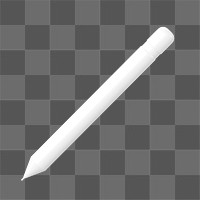 White 3D pen png sticker, transparent background