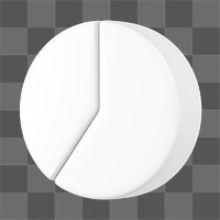 White pie chart png sticker, business graph, transparent background