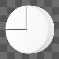 White pie chart png sticker, business graph, transparent background