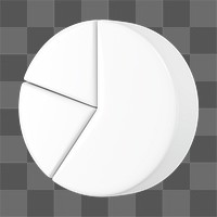 White pie chart png sticker, business graph, transparent background