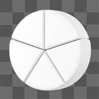 3d pie chart png sticker, business graph, transparent background