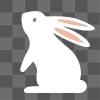 Cute white rabbit png sticker, Easter celebration graphic, transparent background