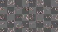 Women's breast png doodle pattern, transparent background