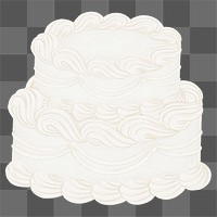 White wedding cake png sticker, celebration graphic, transparent background