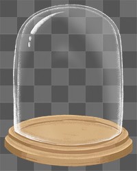 Glass cloche png drawing sticker, transparent background