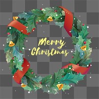 PNG Christmas wreath sticker, transparent background