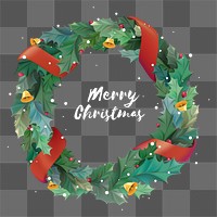 Christmas wreath png home decor sticker, transparent background