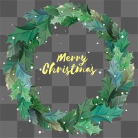 Christmas wreath png festive sticker, transparent background