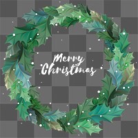 Christmas wreath png festive sticker, transparent background