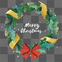 PNG Christmas wreath sticker, transparent background